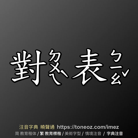 對表