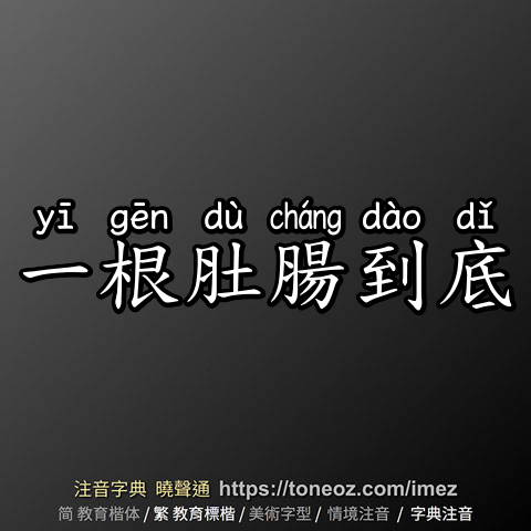 一根肚腸到底