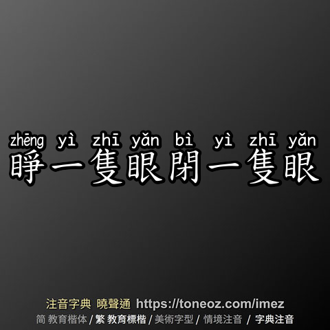 睜一隻眼閉一隻眼